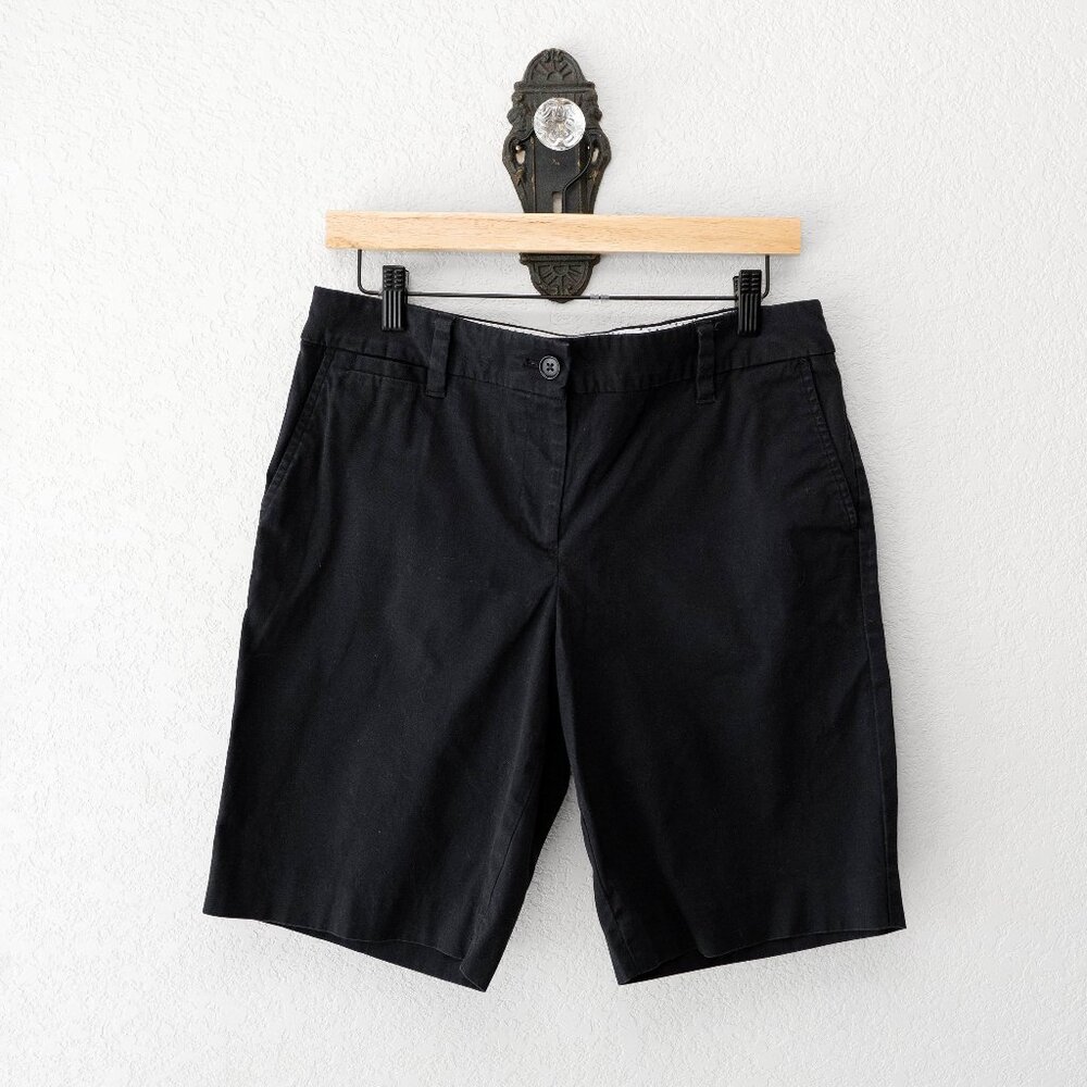 Talbots Perfect Shorts 10P Black 9.5" Inseam Petite Chino Flat Front Classic
